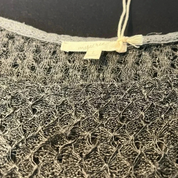 Mystree size L NWT pull-over sheer blouse with 3/4 sleeves w/elastic at cuff - Picture 10 of 10